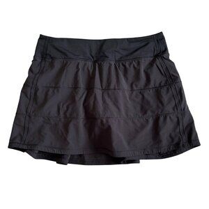 Lululemon Women's Sz 6 Pace Rival Black Athletic Skirt With Built-In Shorts